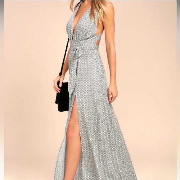Lulus Casablanca Queen Black & White Maxi Dress Small - Picture 5 of 7
